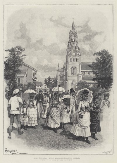 A través de dos océanos, domingo por la mañana en Georgetown, Demerara de Amedee Forestier